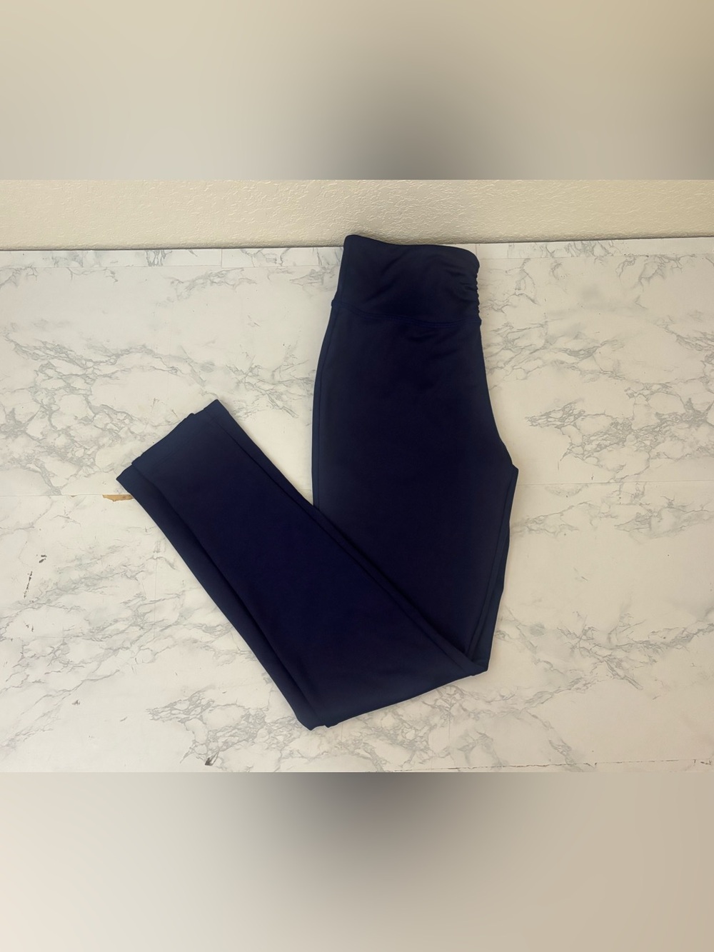 Shiela Rose High Waisted Activewear Leggings Size M Blue Ruched Waist Pants